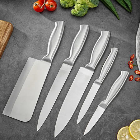 Ensemble de couteaux de Chef en acier inoxydable à manche creux, couteau de cuisine utilitaire pour trancher le pain
